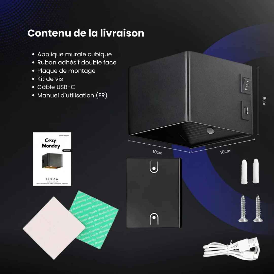 LumiCube™ | Applique murale rechargeable