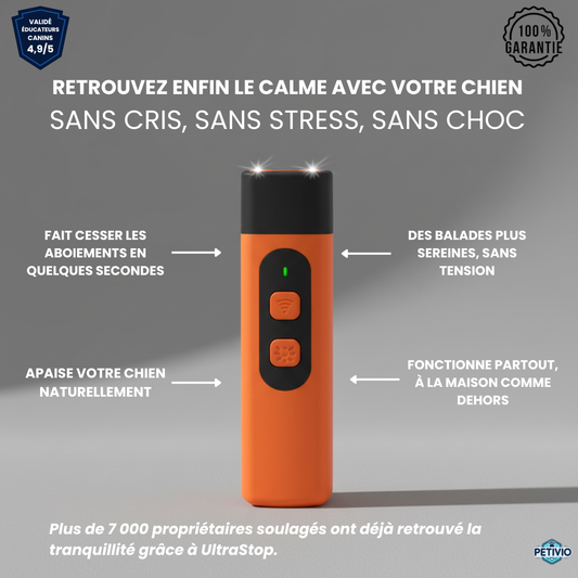 UltraStop Petivio - Stoppez les aboiements en douceur