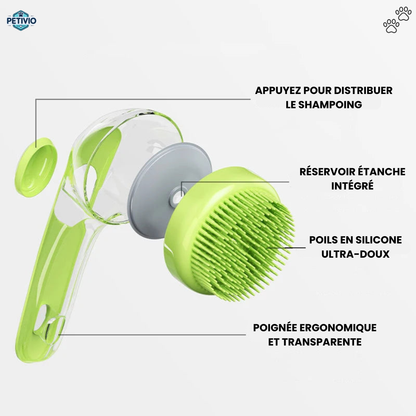 Brosse de bain Petivio 2 en 1 pour chien